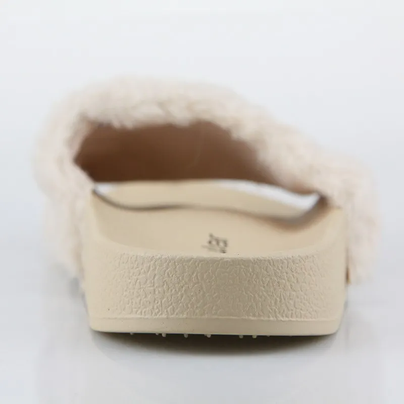 Beige Fur Slides Beige Fur Slides